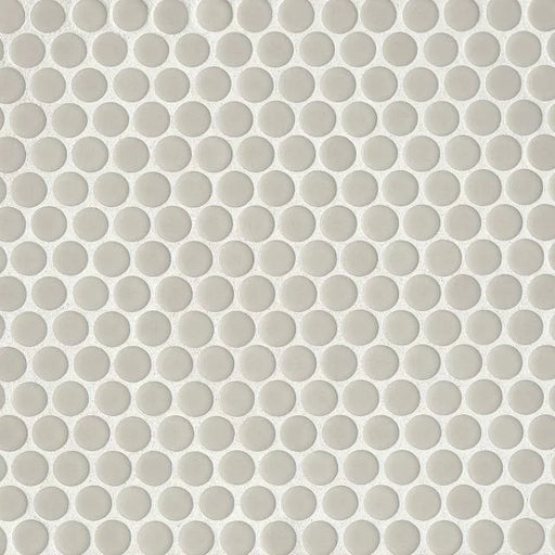 360 Off White 12x12 3/4 Penny Rnds Gloss Glass Mosaic