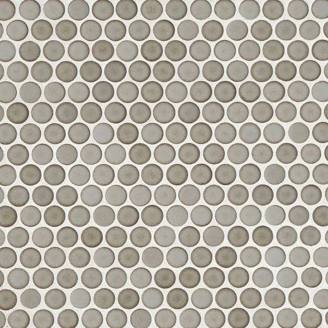 360 Pumice 12x12 3/4 Penny Rnds Matte Glass Mosaic