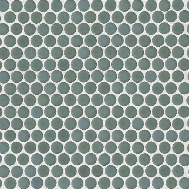 360 Silver Sage 12x12 3/4 Penny Rnds Matte Glass Mosaic