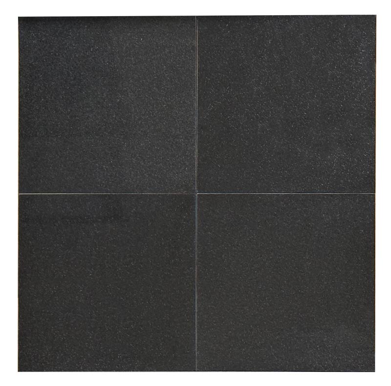 Close-up of Absolute Black Granite Polished 12 x 12 x 3/8 Tile, in Black tones.