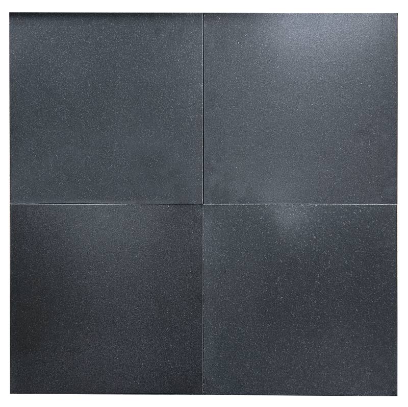 Close-up of Absolute Black Granite Polished 18 x 18 x 1/2 Tile, in Black tones.