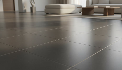 Close-up of Absolute Black Granite Polished 18 x 18 x 1/2 Tile, in Black tones.