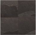 Close-up of Absolute Black Granite Flamed 24 x 24 x 1/2 Tile, in Black tones.