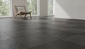 Close-up of Absolute Black Granite Flamed 24 x 24 x 1/2 Tile, in Black tones.