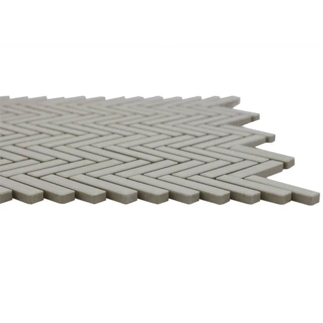 90 Off White 12.25x11 Herringbone Porcelain Mosaic