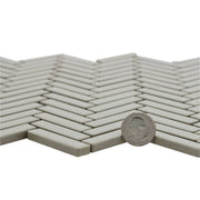 90 Off White 12.25x11 Herringbone Porcelain Mosaic