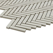 90 Off White 12.25x11 Herringbone Porcelain Mosaic