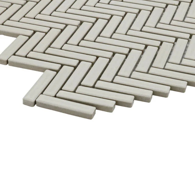 90 Off White 12.25x11 Herringbone Porcelain Mosaic