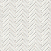 90 White 12.25x11 Herringbone Glass Mosaic