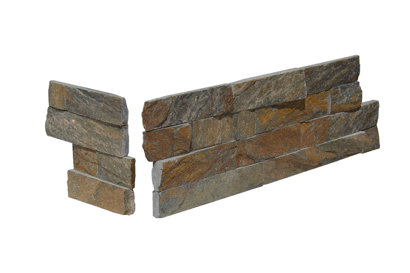 Antique Cinnamon Stone Split Face 6 x 18 x 6 (2 Pc) Dog Ear Corner Stone Veneer