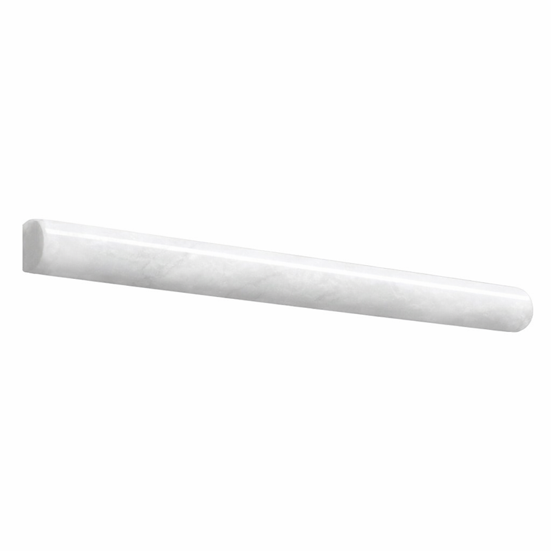 Thassos White (Greek) Marble 3/4x12 Polished Tile Bullnose Liner