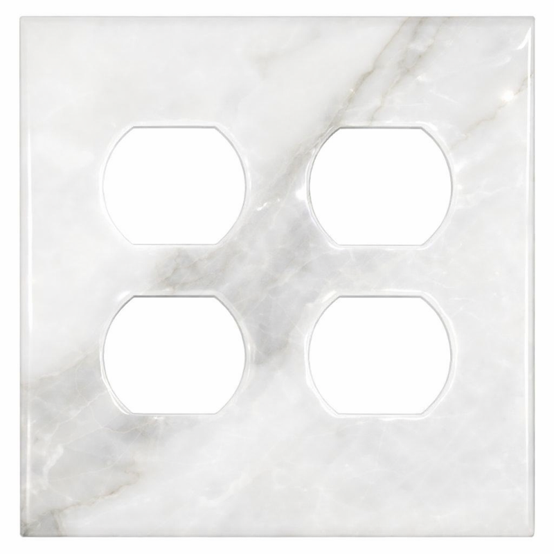 Calacatta Gold Switch Plate Covers 4-1/2x4 1/2 Polished Plate Cover 2-DUPLEX