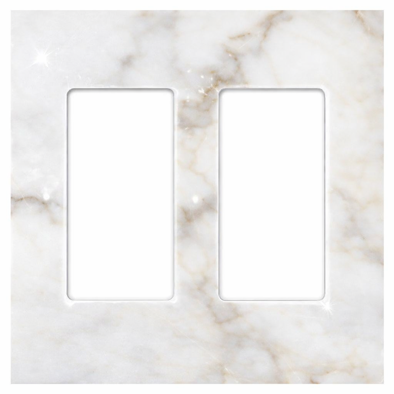 Calacatta Gold Switch Plate Covers 4-1/2x4 1/2 Polished Plate Cover 2-ROCKER