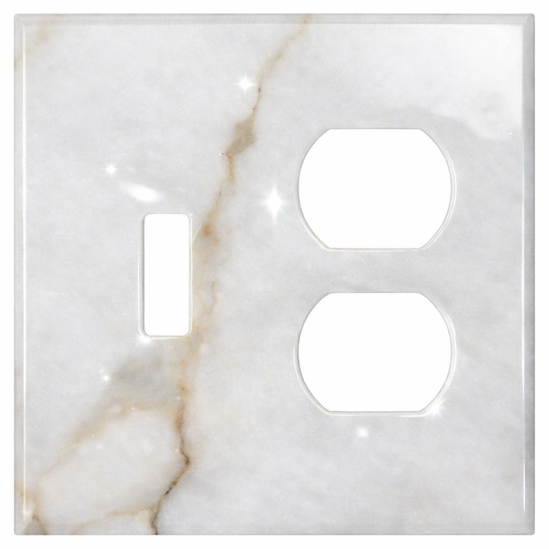 Calacatta Gold Switch Plate Covers 4-1/2x4 1/2 Polished Plate Cover TOGGLE - DUPLEX