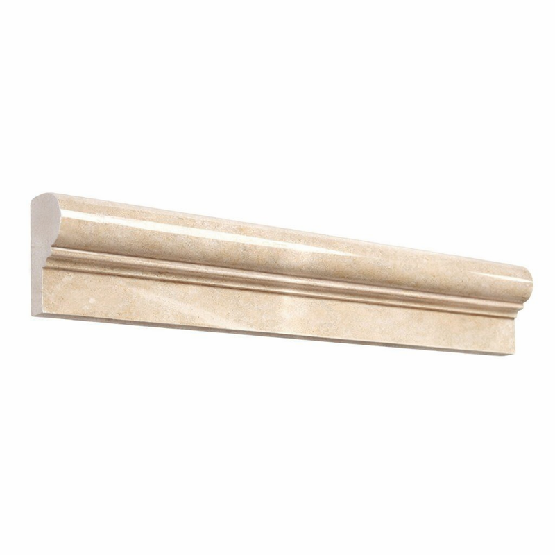 Crema Marfil (Spanish) Marble 2x12 Cream Polished Tile OG-1 (Single-step Chair Rail Trim)
