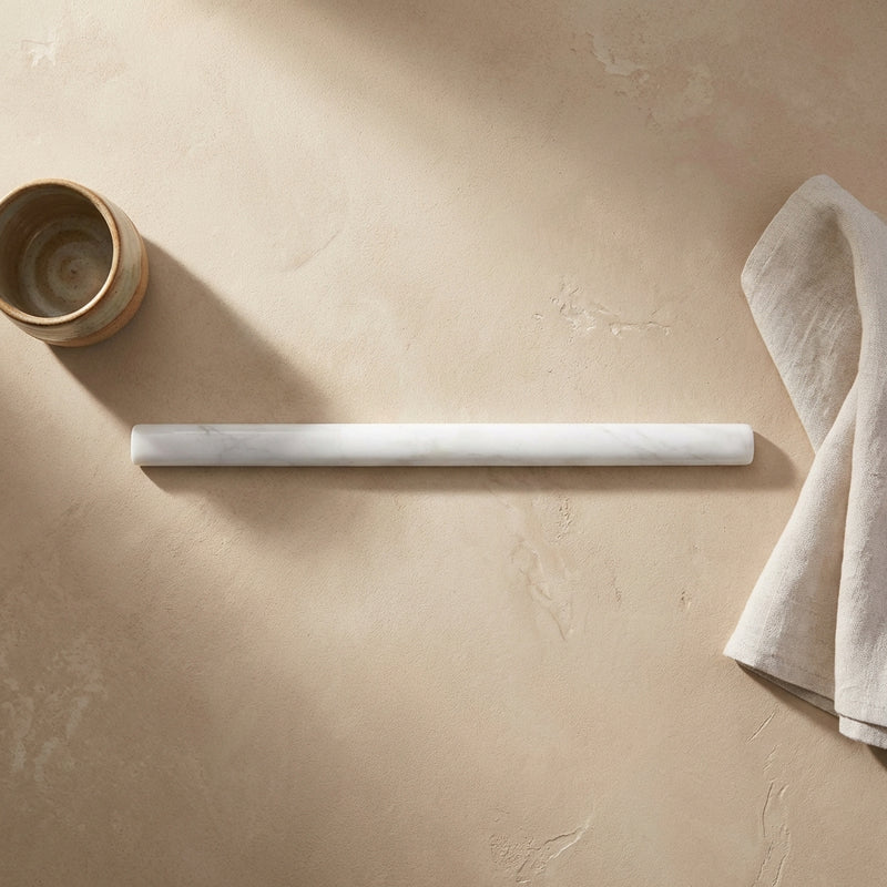 Thassos White (Greek) Marble 1/2x12 Polished Tile Pencil Liner