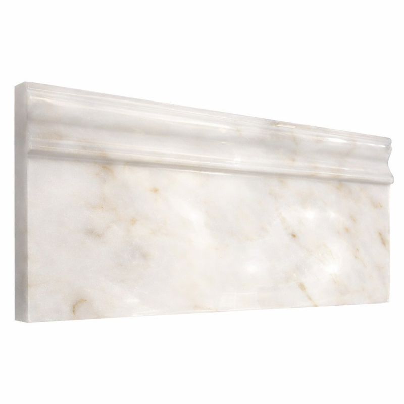 Calacatta Gold (Italian) Marble 4-3/4x12 Polished Tile Baseboard Trim