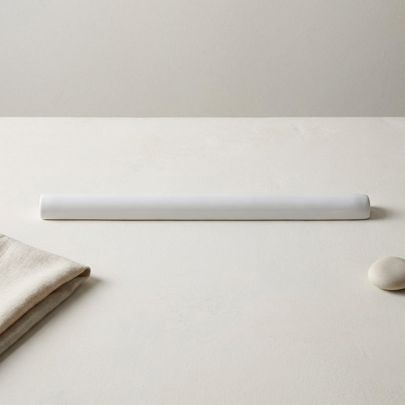 Bianco Dolomiti (White Dolomite) 3/4x12 Polished Tile Bullnose Liner
