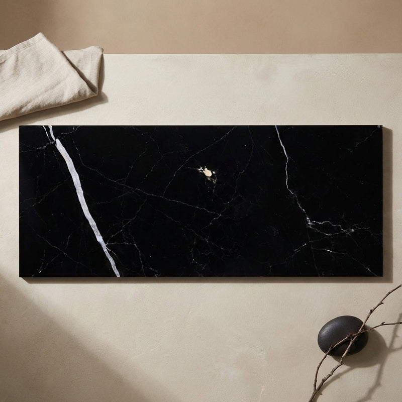 Nero Marquina (Black) Marble 6x12 Polished Tile