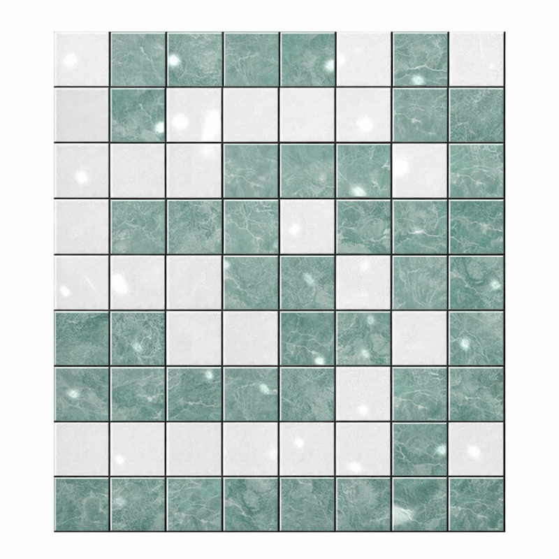 Thassos White (Greek) Marble Polished Tile Greek Key Border CORNER (w/ Blue-Gray)