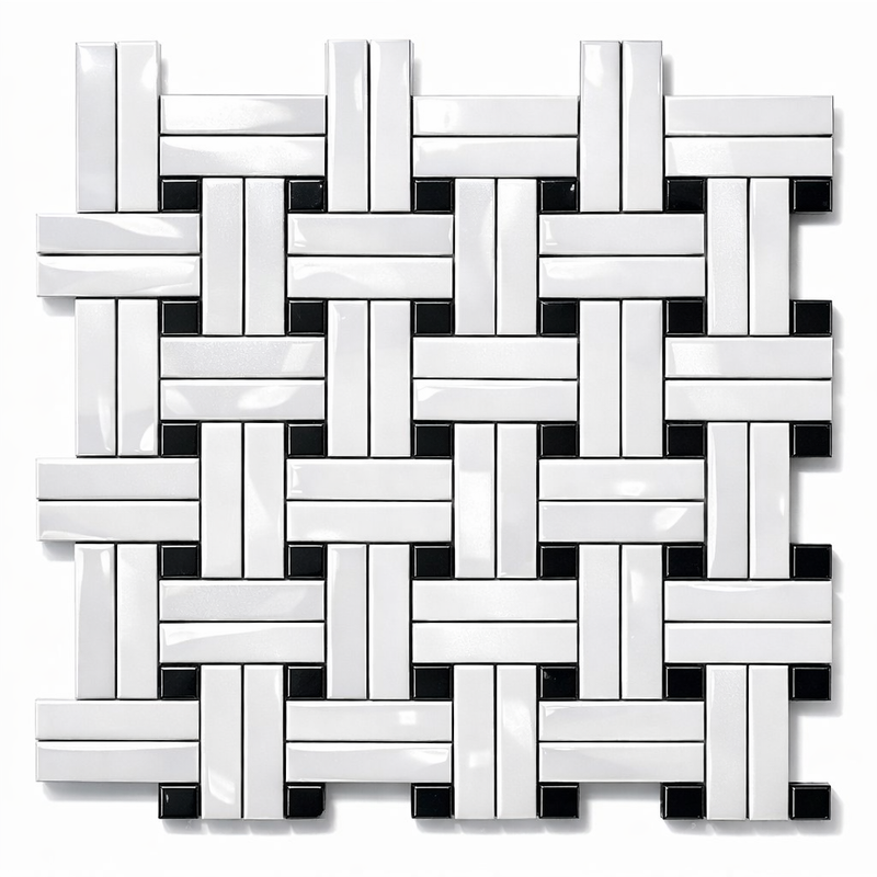 Thassos White (Greek) Marble Polished Tile BIAS Border CORNER (w/ Blue-Gray)