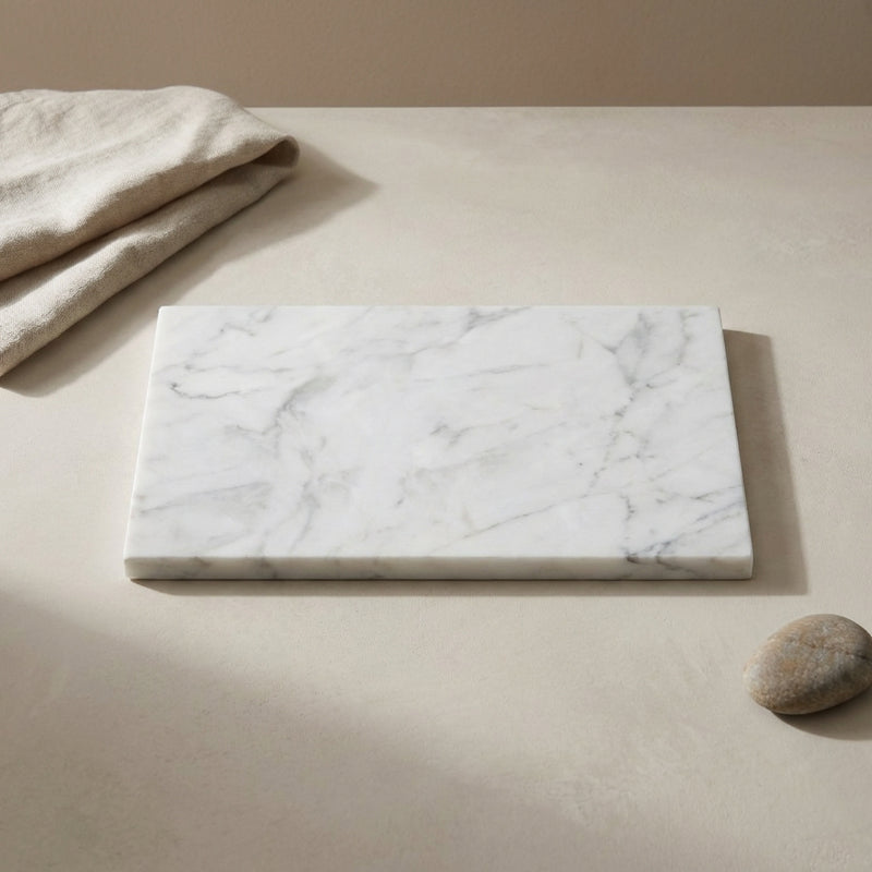 Carrara White (Italian) Marble 1x3 Polished Herringbone Mosaic