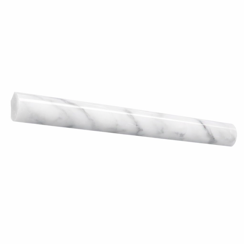 Carrara White (Italian) Marble 1x12 Polished Tile Quarter-Round Trim