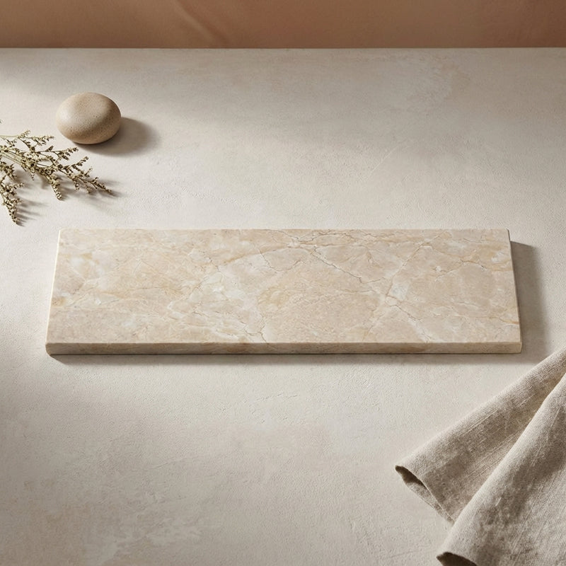 Diano Royal (Queen Beige) Marble 3/4x12 Polished Tile Bullnose Liner