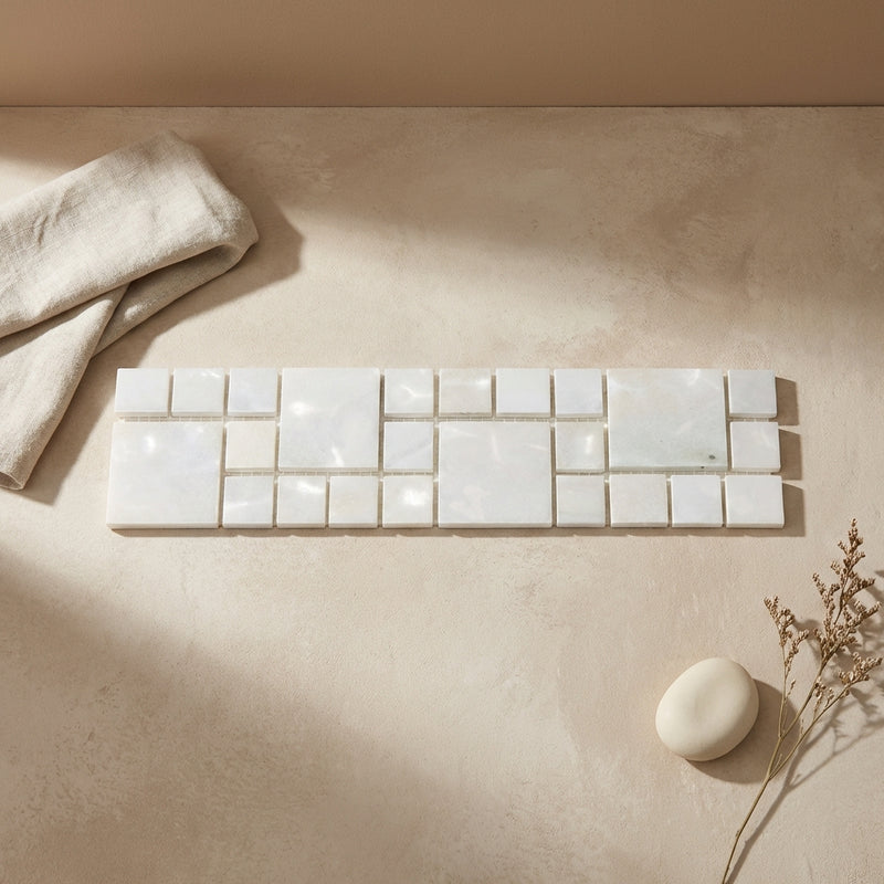 Calacatta Oliva Marble 3x12 Polished Tile Rimini Border