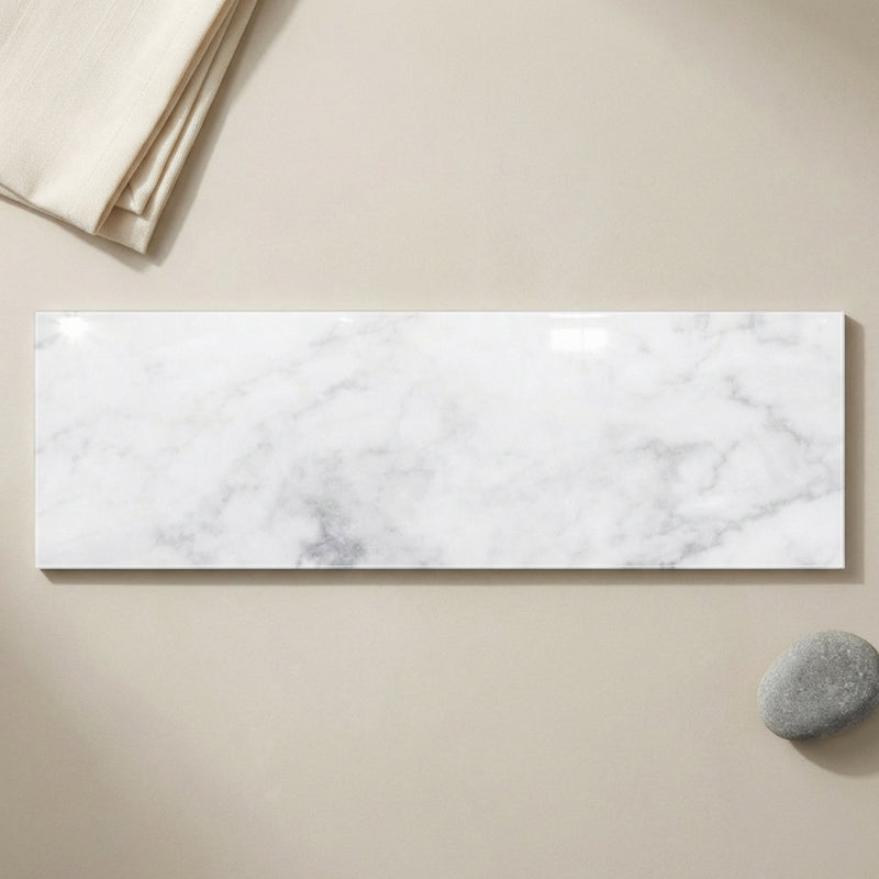Carrara White (Italian) Marble 4x12 Polished Tile
