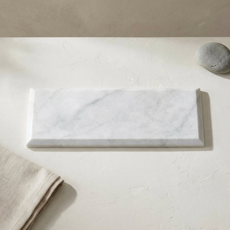 Carrara White (Italian) Marble 4x12 Polished Tile
