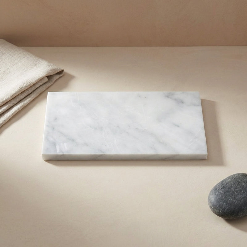 Carrara White (Italian) Marble 2x4 Polished Brick Joint Mosaic Straight-Edged Brick Mosaic