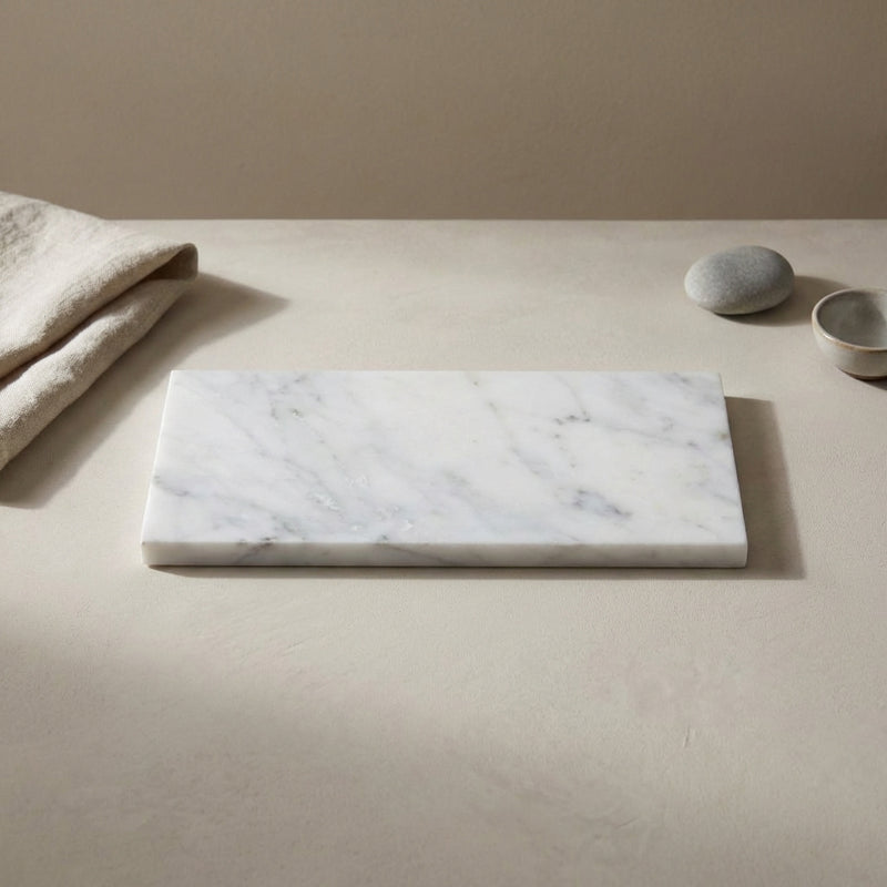 Carrara White (Italian) Marble 2x4 Polished Mosaic Round-Faced (CNC-Arched / Wavy)