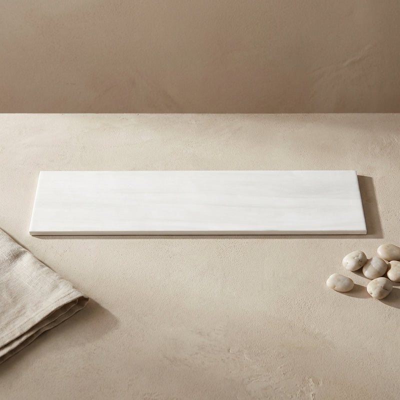Bianco Dolomiti (White Dolomite) 2x8 Polished Tile
