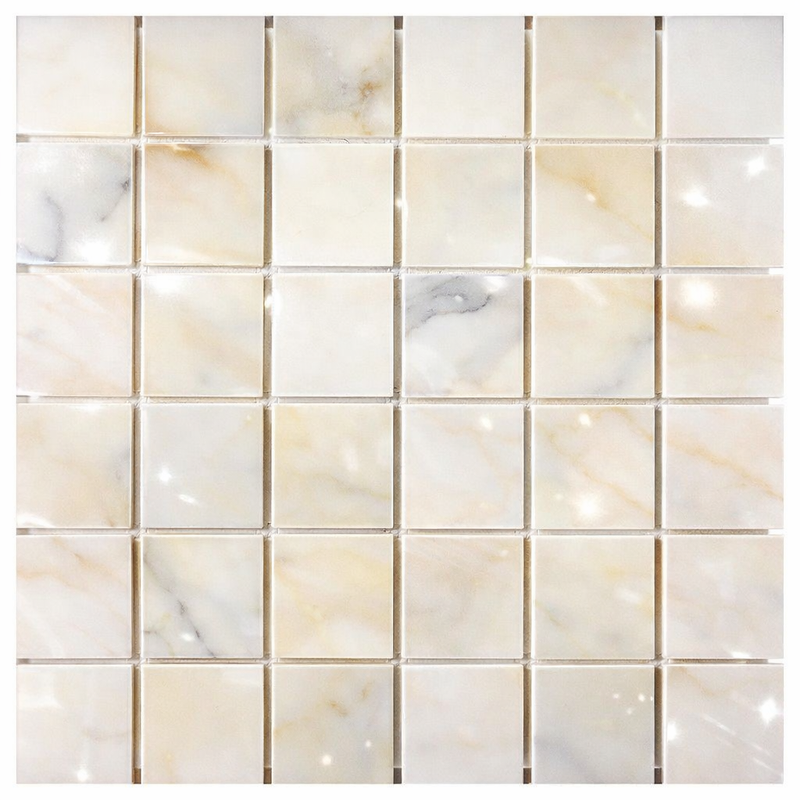 Calacatta Oliva Marble 2x2 Polished Mosaic