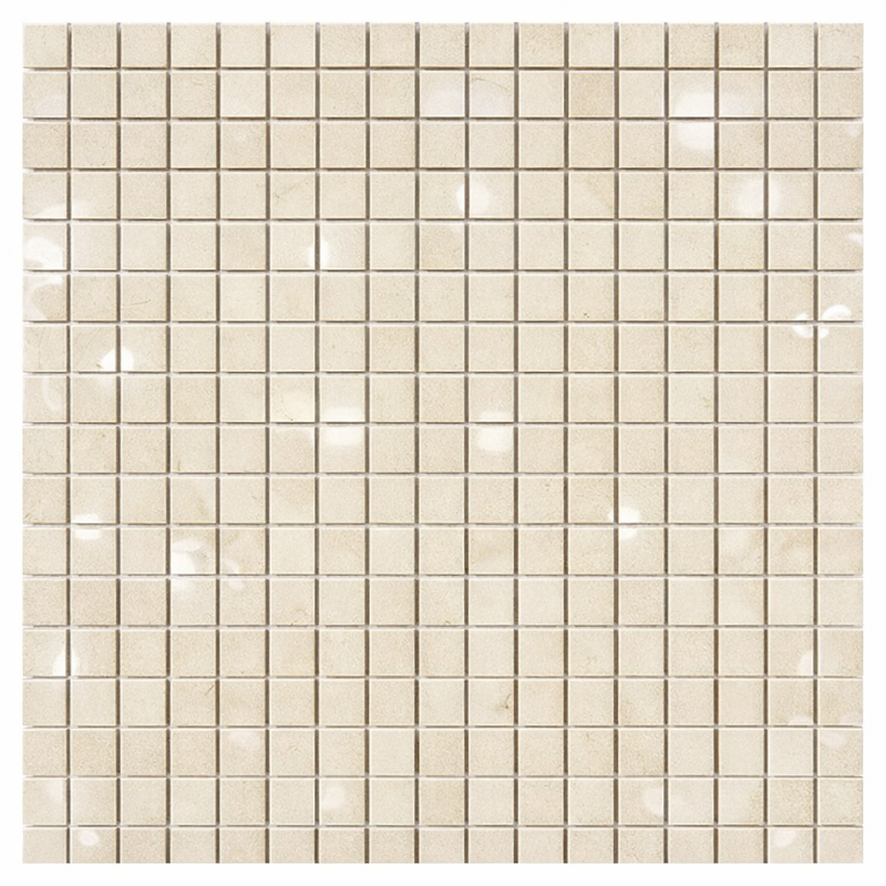 Crema Marfil (Spanish) Marble 5/8x5/8 Cream Polished Mosaic