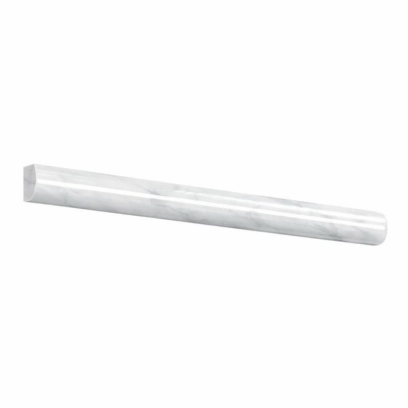 Carrara White (Italian) Marble 3/4x12 Polished Tile Bullnose Liner