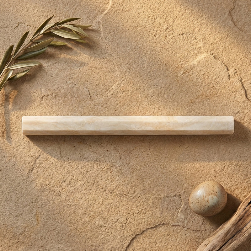 Crema Marfil (Spanish) Marble 3/4x12 Cream Polished Tile Bullnose Liner