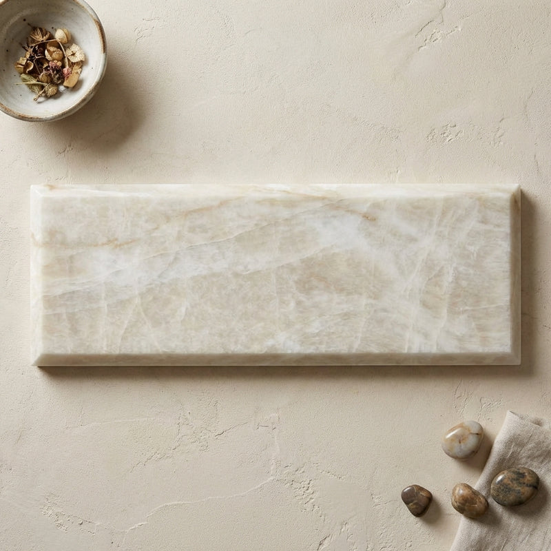 Calacatta Oliva Marble 1/2x12 Polished Tile Pencil Liner