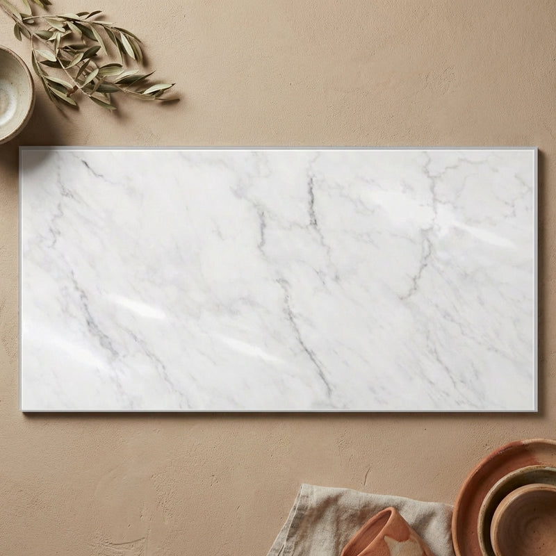 Oriental White (Asian Statuary) Marble 3x6 Polished Tile