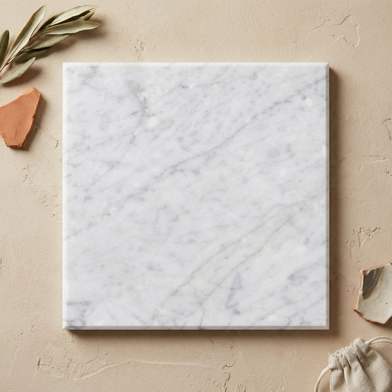 Carrara White (Italian) Marble 24x24 Polished Tile