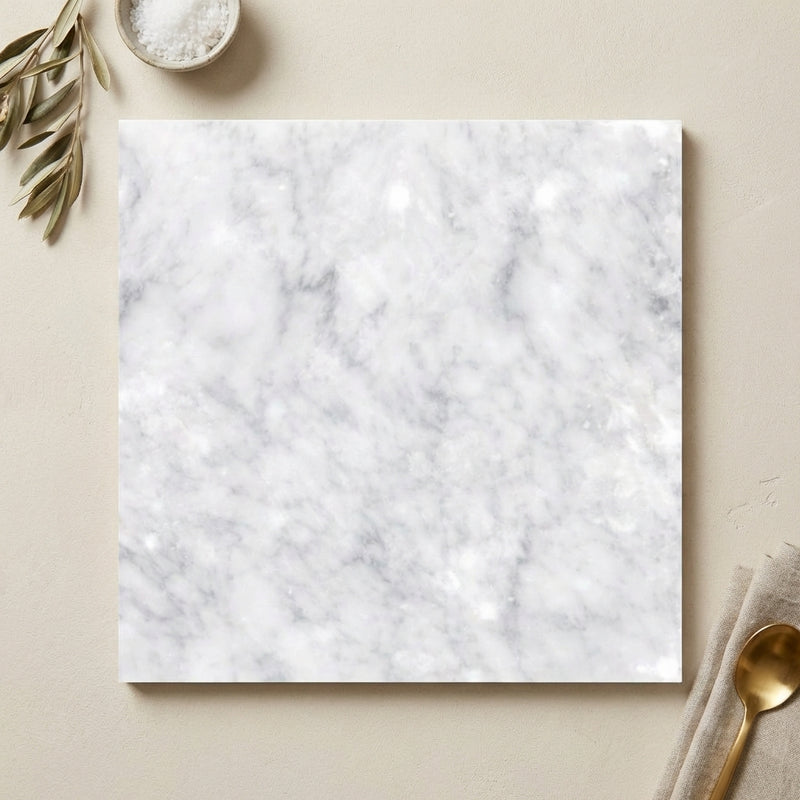 Oriental White (Asian Statuary) Marble 12x12 Polished Tile