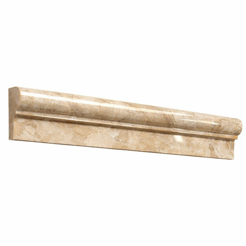 Diano Royal (Queen Beige) Marble 2x12 Polished Tile OG-1 (Single-step Chair Rail Trim)