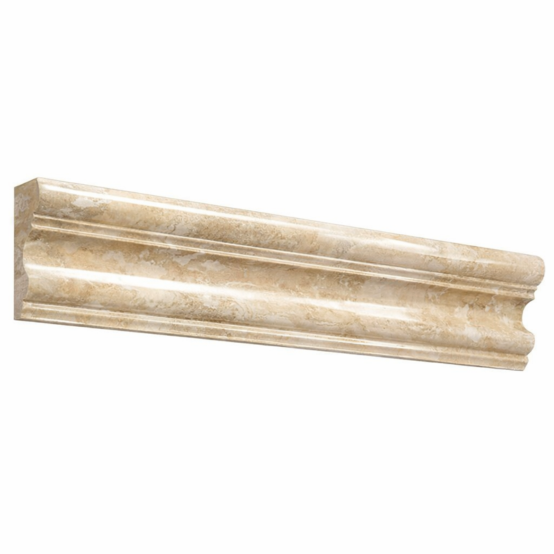 Diano Royal (Queen Beige) Marble 2x12 Polished Tile Milano Molding
