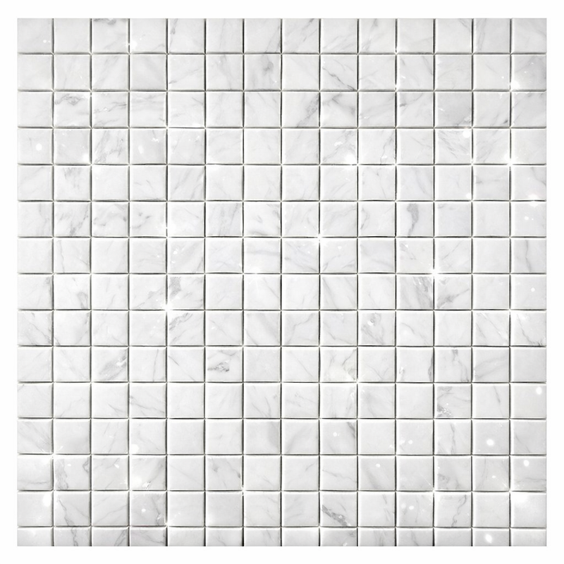 Carrara White (Italian) Marble Polished 3-D Small-Bread Mosaic