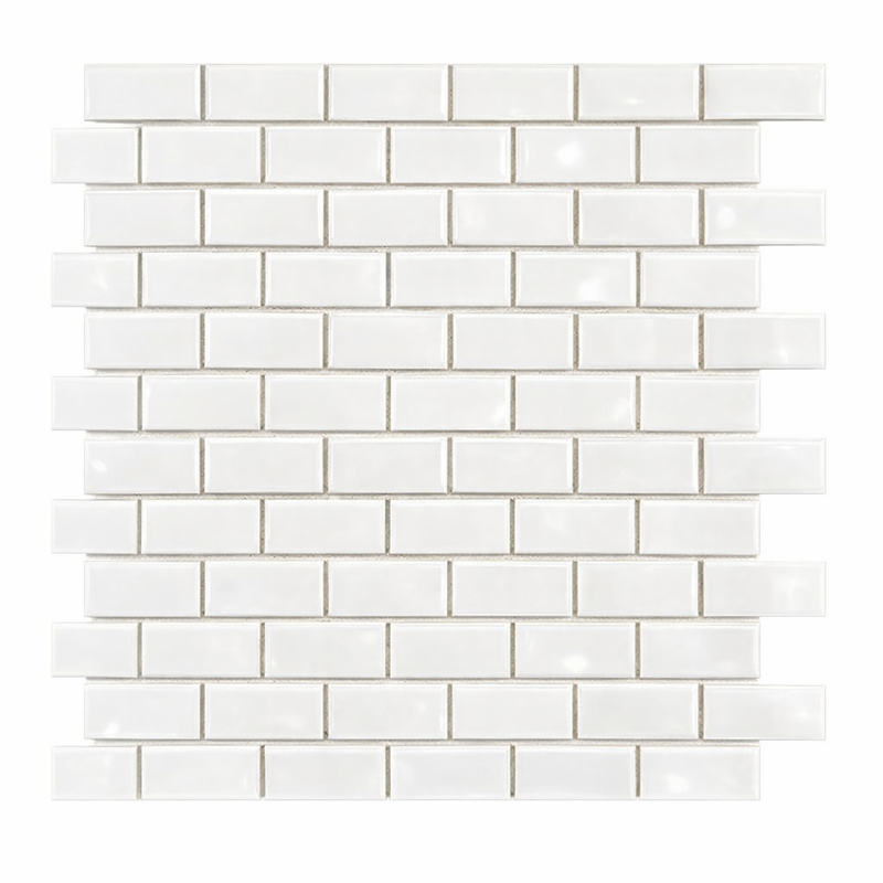 Bianco Dolomiti (White Dolomite) 1x2 Polished Brick Joint Mosaic Brick Mosaic