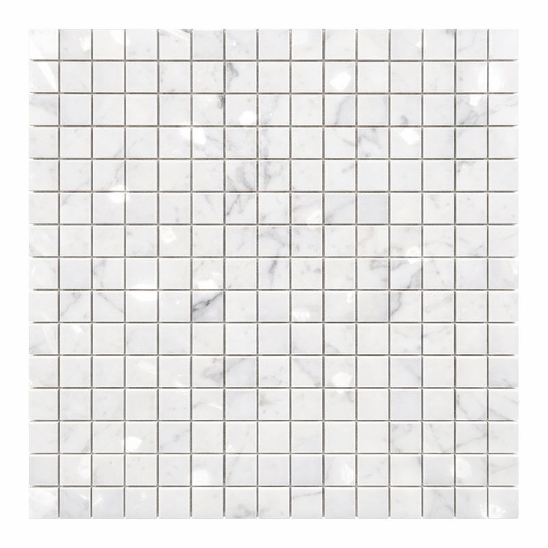 Carrara White (Italian) Marble 5/8x5/8 Polished Mosaic