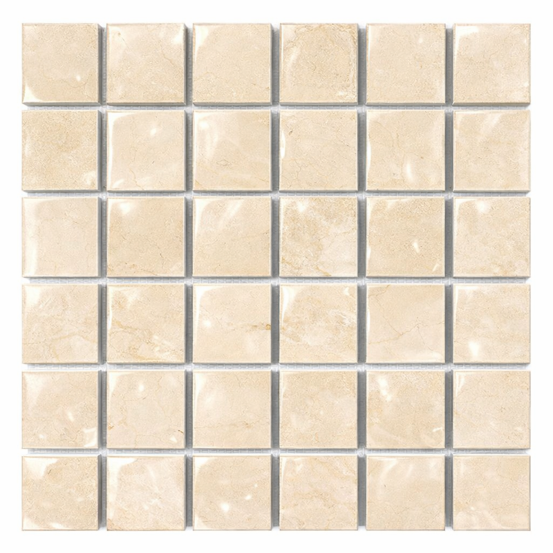 Crema Marfil (Spanish) Marble 2x2 Cream Polished Mosaic