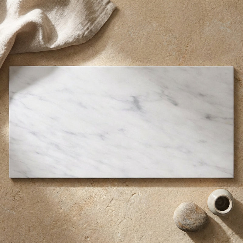 Carrara White (Italian) Marble 6x12 Polished Tile