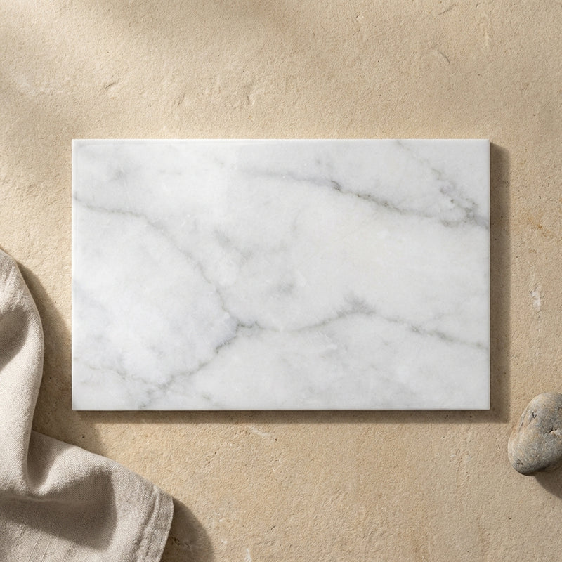 Oriental White (Asian Statuary) Marble 1/2x12 Polished Tile Pencil Liner